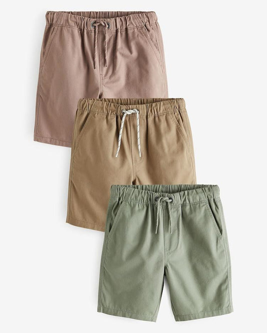 Tan Sage Shorts 3 Pack Set