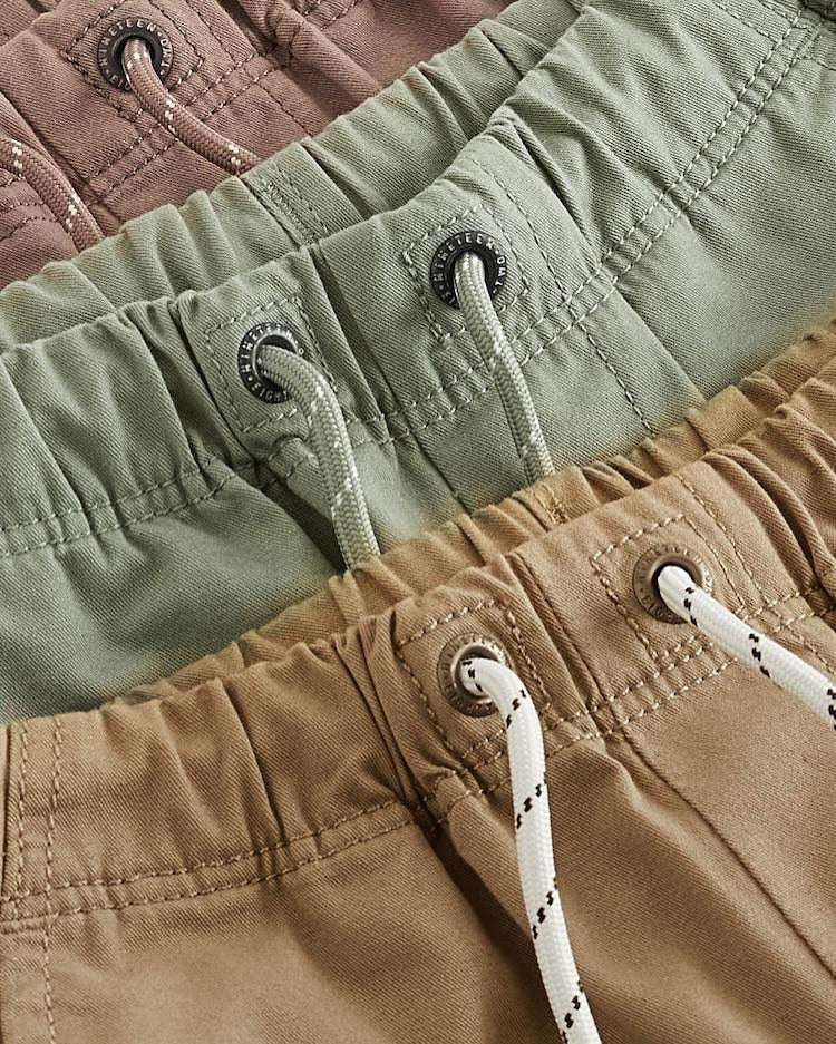 Tan Sage Shorts 3 Pack Set