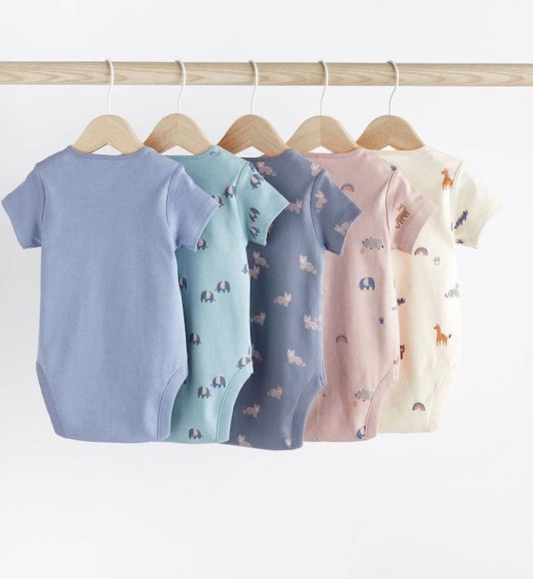 Neutral Animals Short Sleeves Bodysuit 5 Pack Set