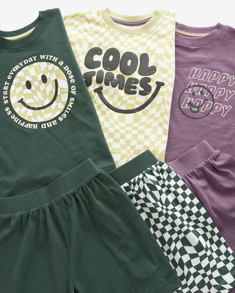 Smiley Shirt & Shorts 3 Pack Set