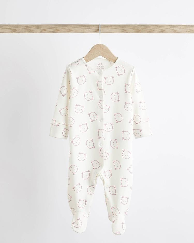 Pink Bear Sleepsuit 3 Pack