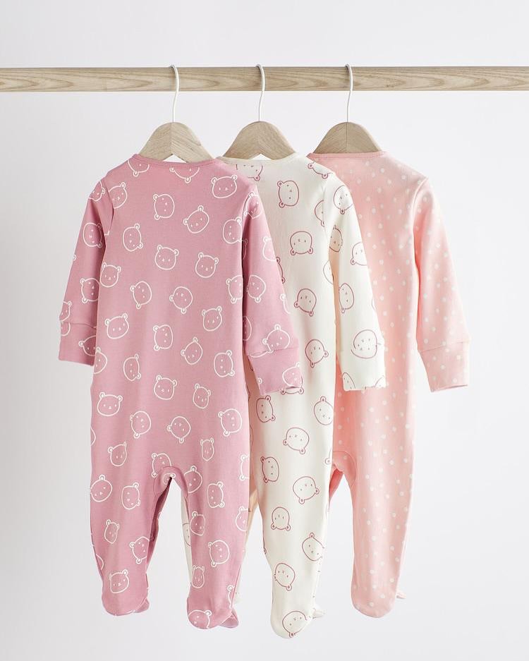 Pink Bear Sleepsuit 3 Pack