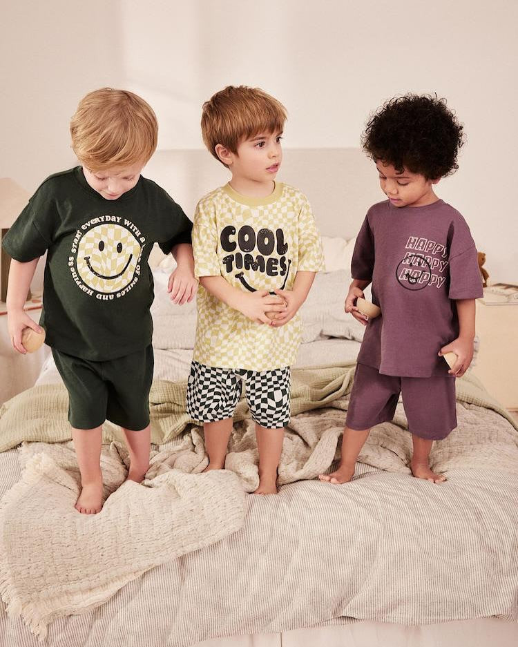 Smiley Shirt & Shorts 3 Pack Set