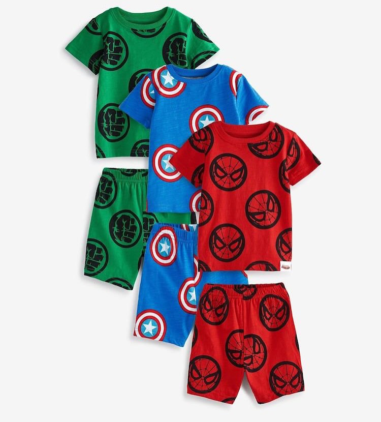 Marvel Shirt & Shorts 3 Pack Set