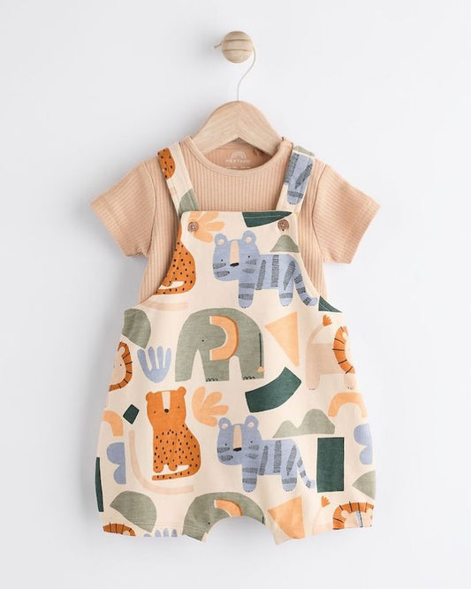 Safari Dungarees & Bodysuit Set