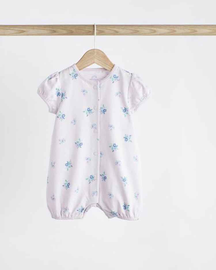 Pink/Blue Floral Rompers 4 Pack Set