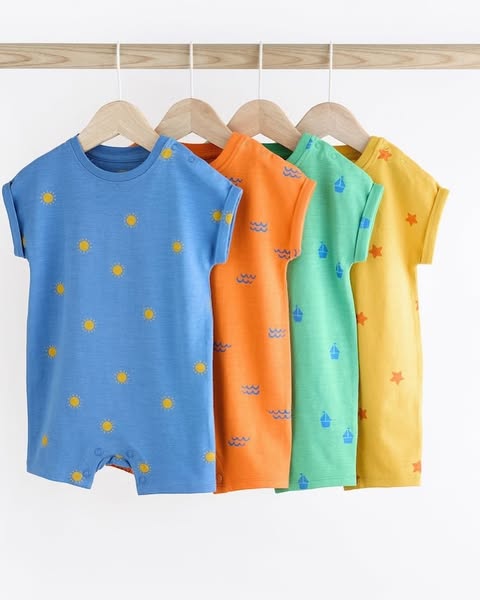 Multi Rompers 4 Pack Set