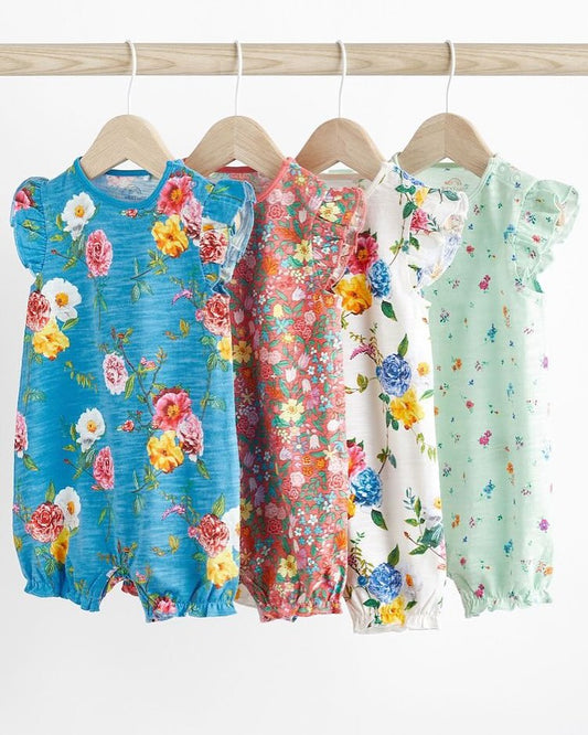 Floral Rompers 4 Pack Set