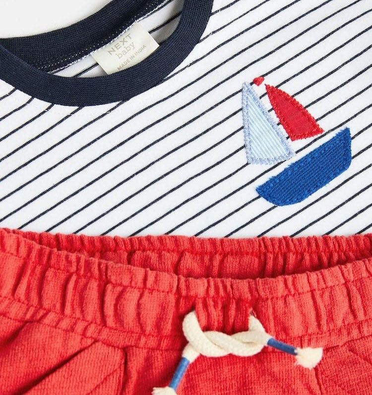 Boat Appliqué Shirt Short Set