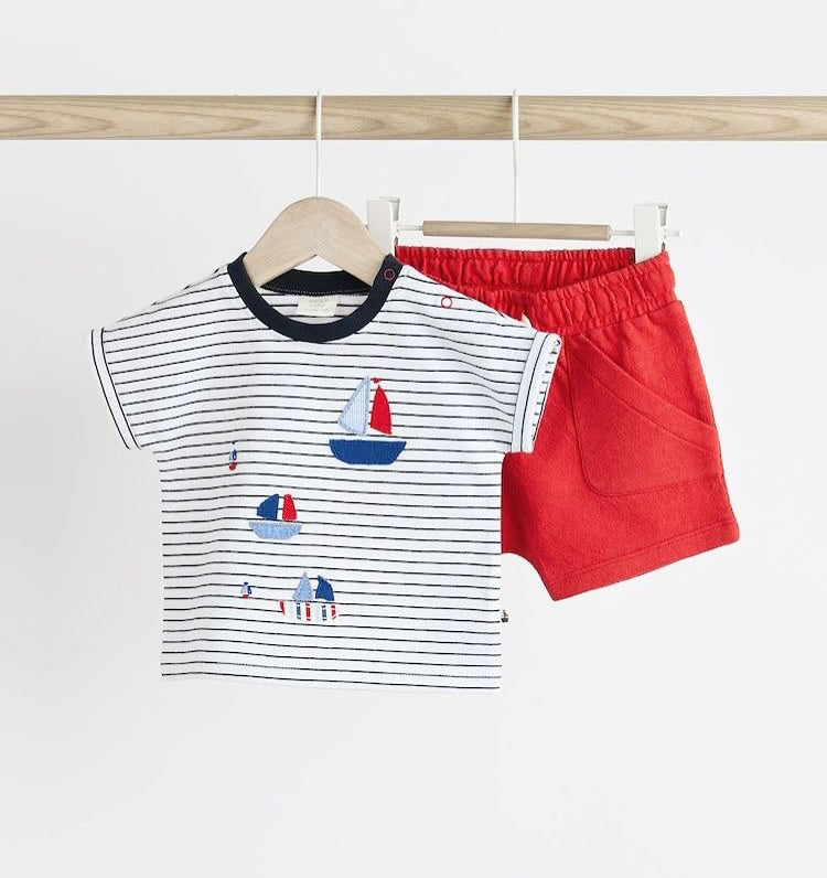 Boat Appliqué Shirt Short Set