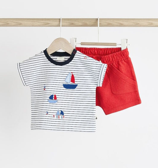 Boat Appliqué Shirt Short Set
