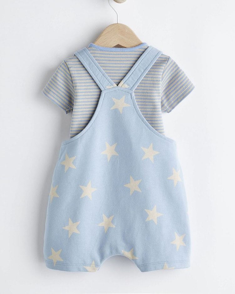 Blue Star Dungarees & Bodysuit Set