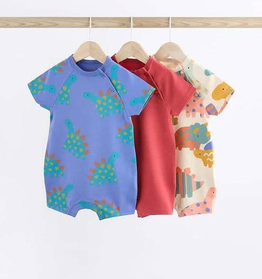 Multi Dino Rompers 3 Pack