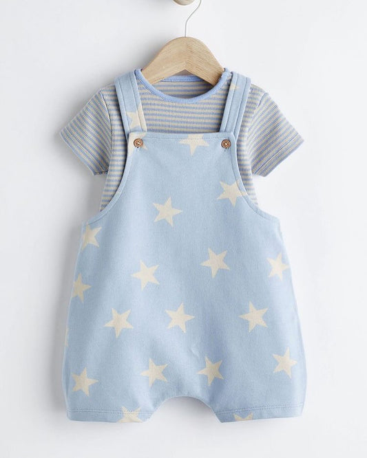 Blue Star Dungarees & Bodysuit Set