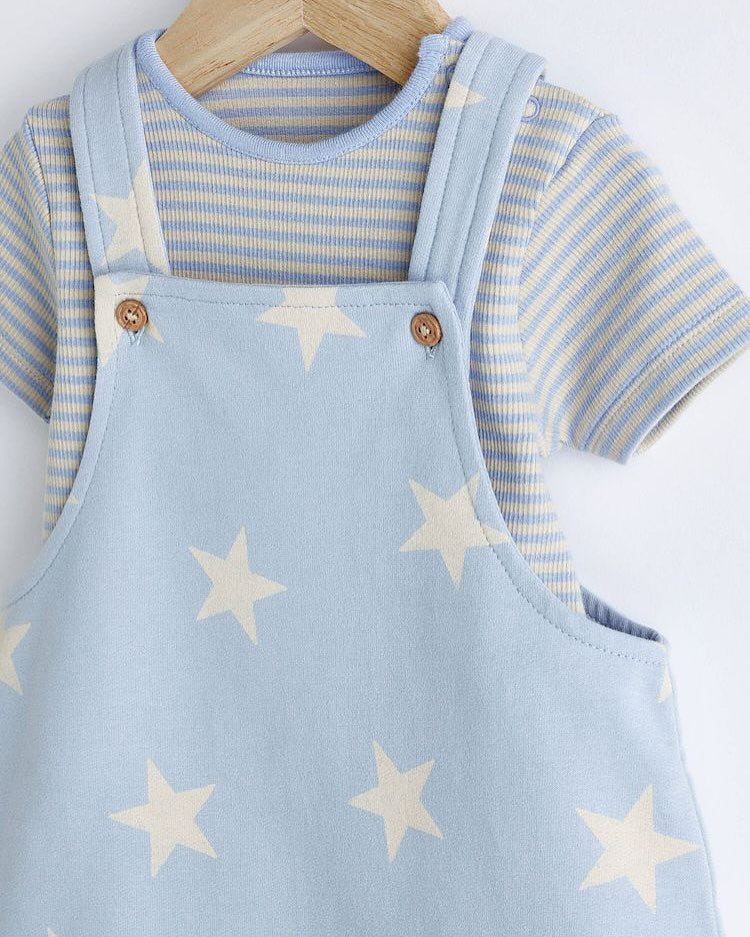 Blue Star Dungarees & Bodysuit Set