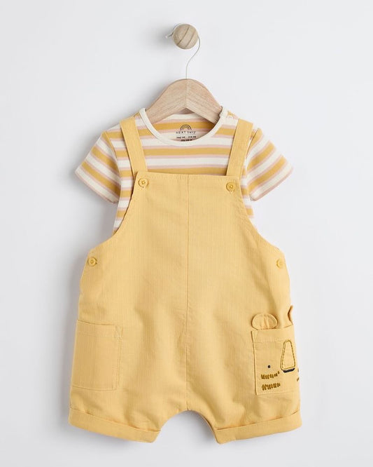 Yellow Lion Dungarees & Bodysuit Set
