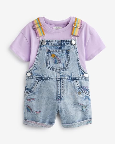 Mink T Shirt & Dungarees Set