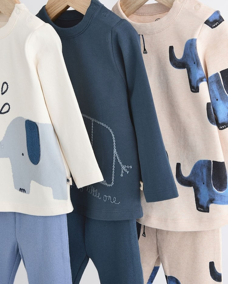 Blue Elephant Top & Leggings 6 Pack Set