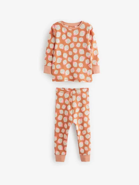 Yellow/pink/peach pyjamas 3 pack
