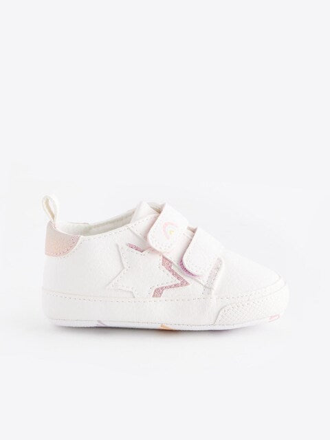 White Rainbow Two Strap Baby Trainers