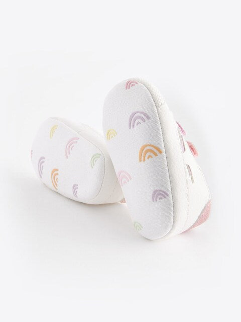 White Rainbow Two Strap Baby Trainers