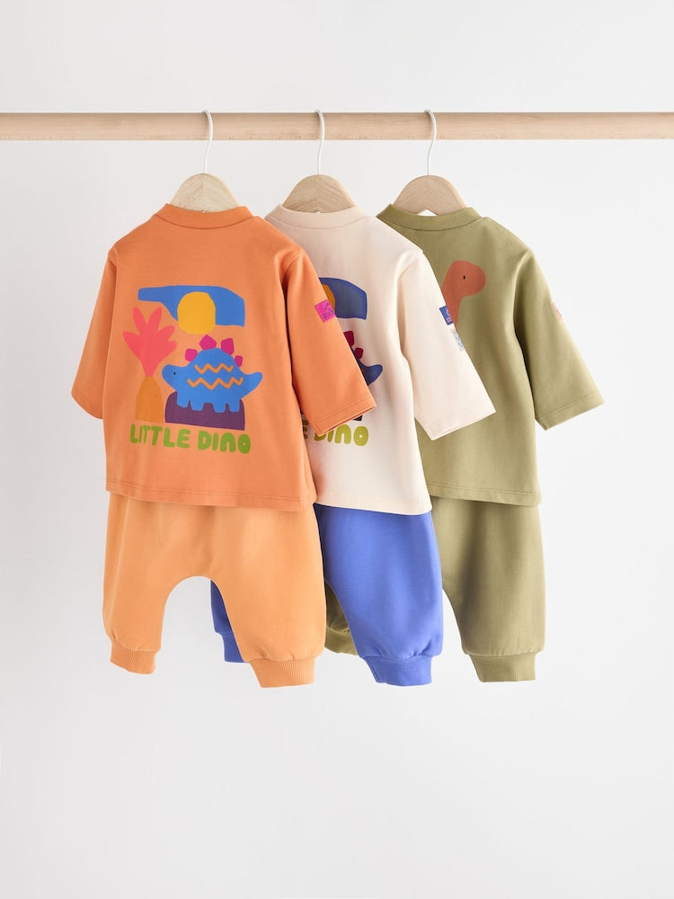 Bright Dino baby T-shirts & joggers 6 Pack.