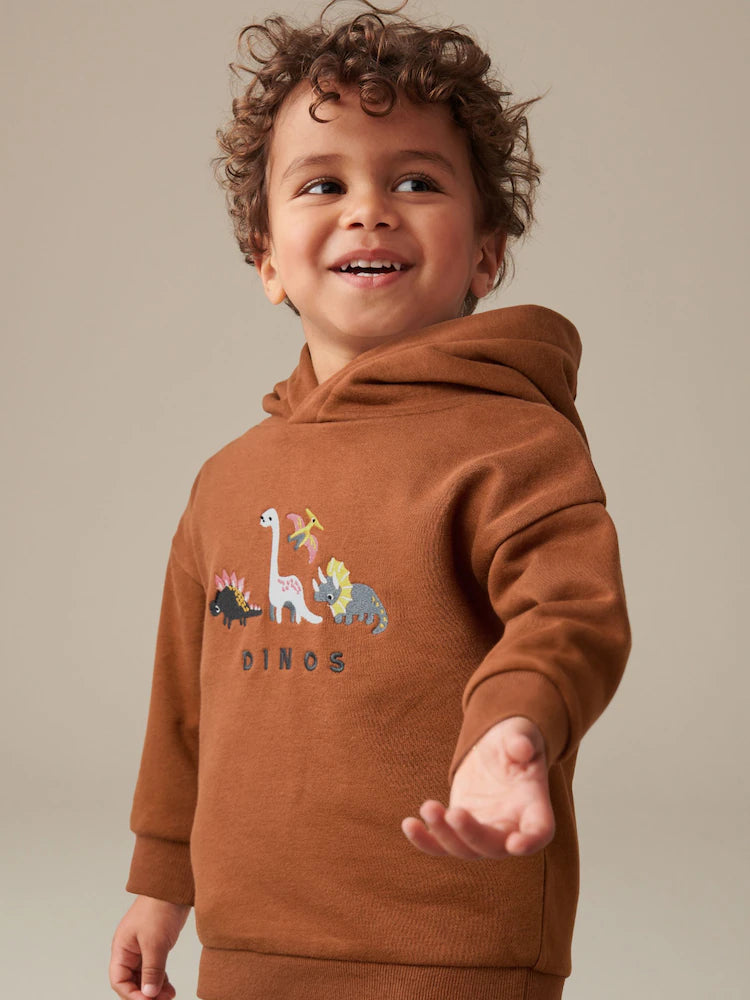 Rust Brown Dinosaur Hoodie