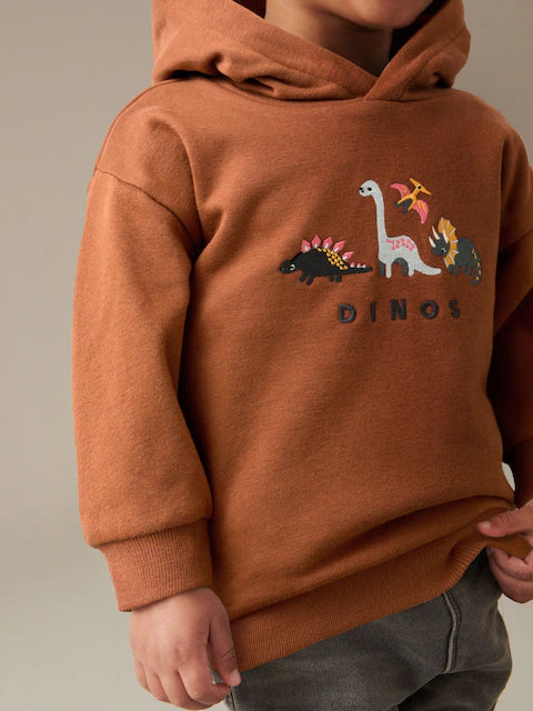 Rust Brown Dinosaur Hoodie