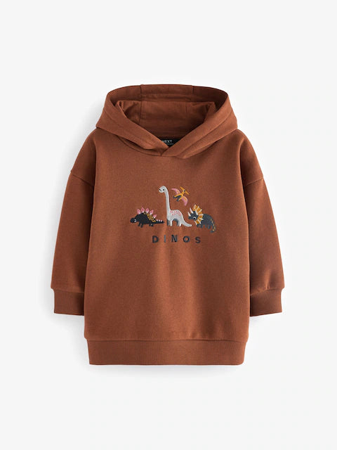 Rust Brown Dinosaur Hoodie