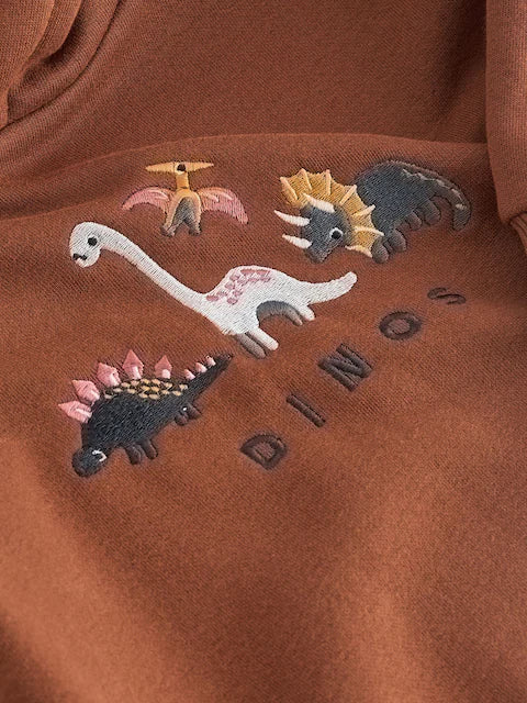 Rust Brown Dinosaur Hoodie