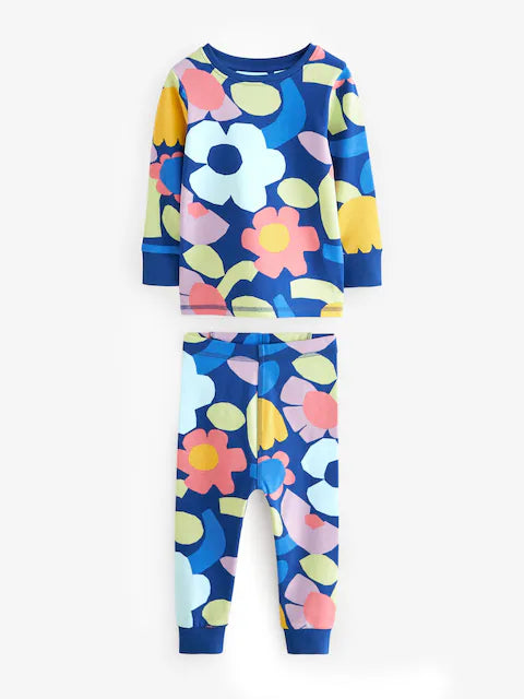 Multi Bright Character Printed Long Sleeve Snuggle Pyjamas 3 Pack