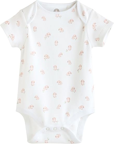 Pink Floral short sleeves bodysuit 5 Pack