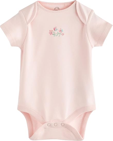 Pink Floral short sleeves bodysuit 5 Pack