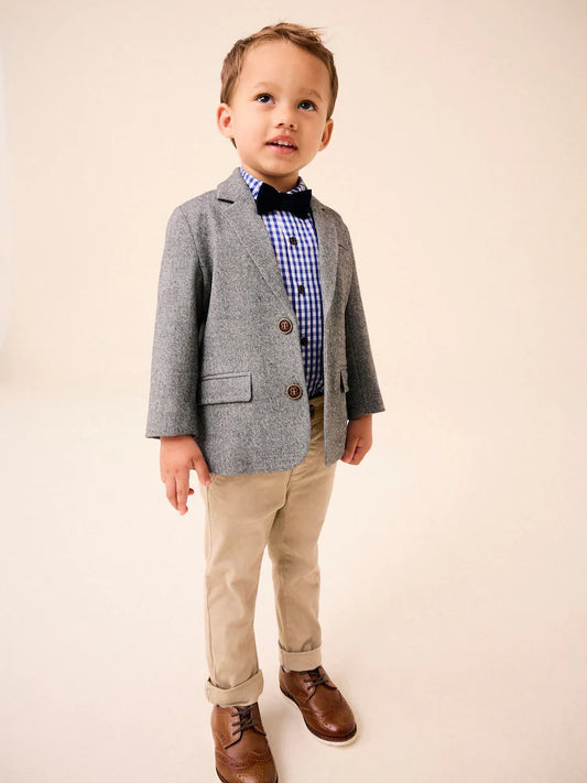 Grey Heritage Blazer, Shirt, Trousers & Bow Tie Set