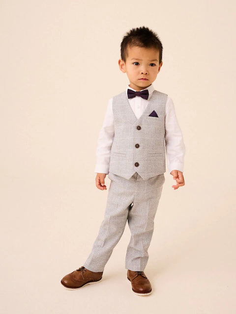 Grey Heritage Waistcoat, Shirt, Trousers & Bow Tie Set