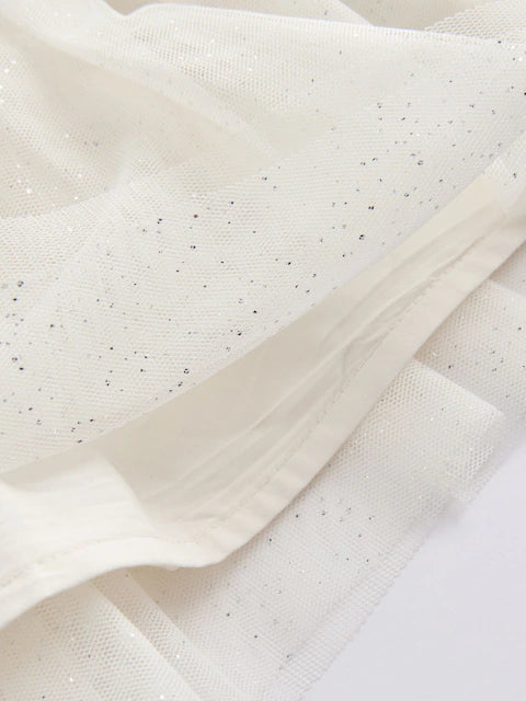 White Twofer Mesh Baby Dress