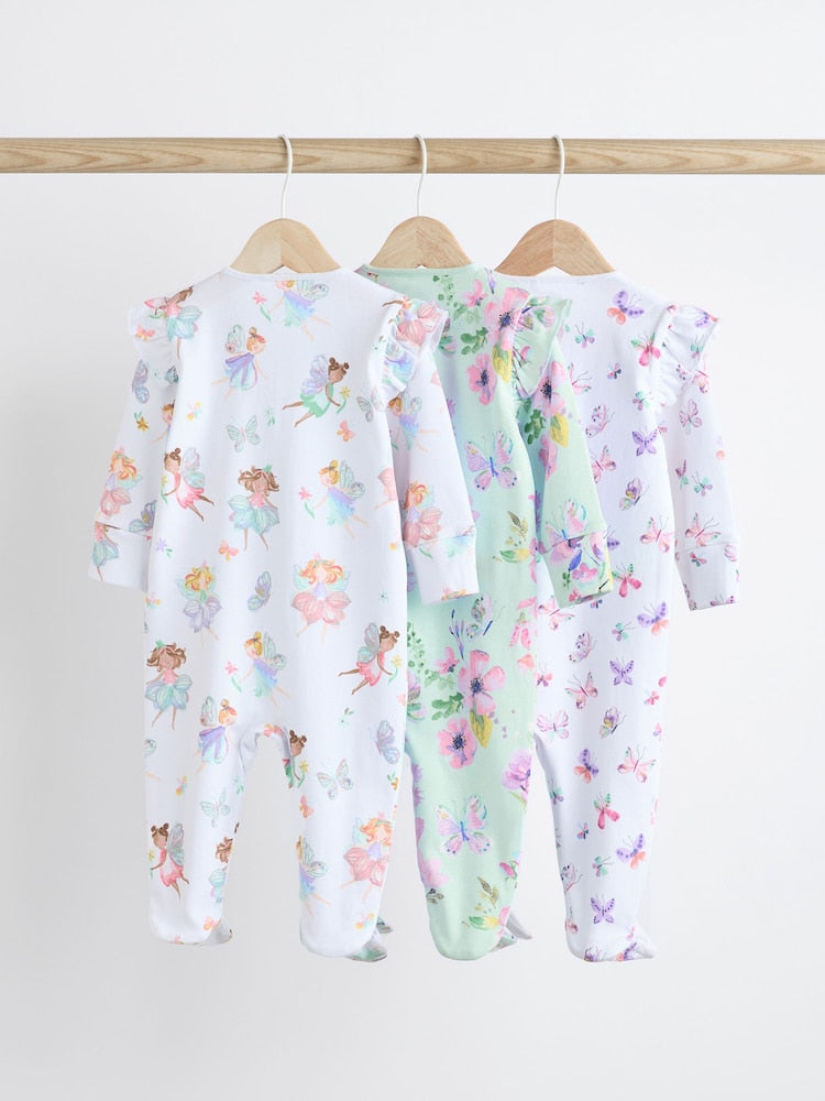 White Fairy Sleepsuit 3 Pack
