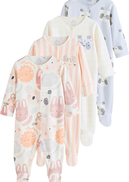 Multi Animal print sleepsuit 4 Pack