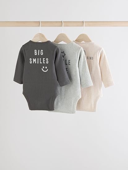 Grey/brown long sleeves bodysuit 3 Pack