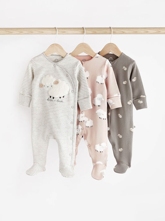 Grey Sheep Sleepsuit 3 Pack