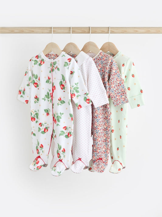 Strawberry Sleepsuit 4  Pack
