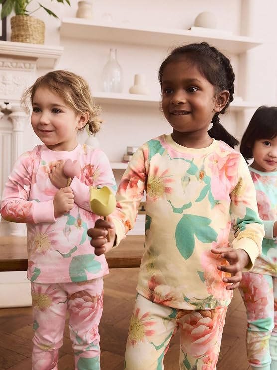 Blue/yellow Floral Pyjamas 3 Pack