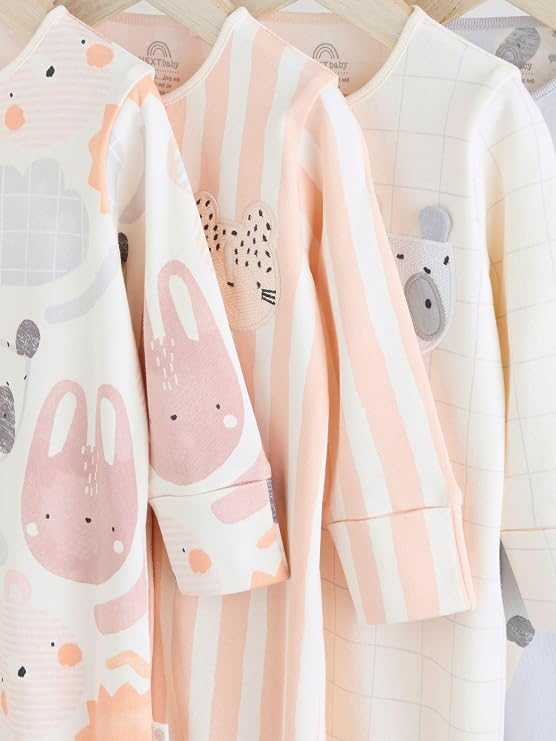 Multi Animal print sleepsuit 4 Pack