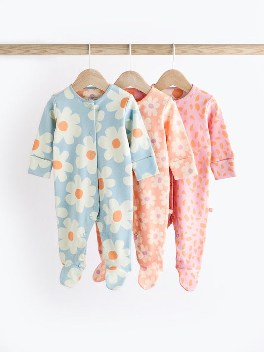 Multi Floral Sleepsuit 3 Pack