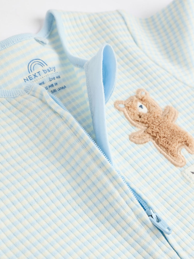 Bear Zipper Footless Sleepsuit 3 Pack