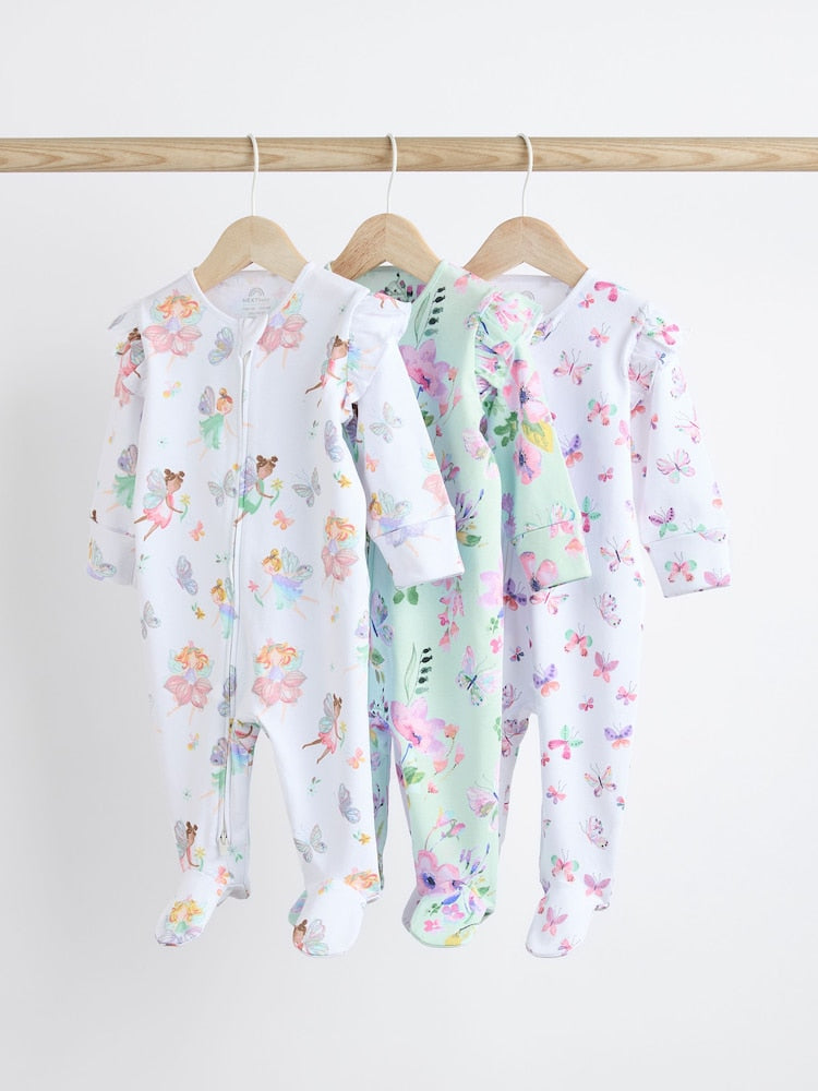 White Fairy Sleepsuit 3 Pack