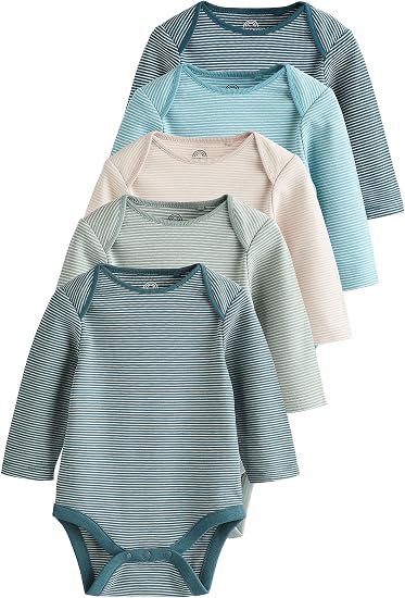 Multi Stripe long sleeves bodysuit 5 Pack