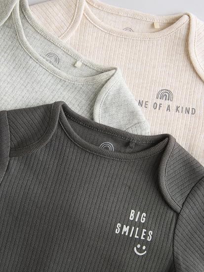 Grey/brown long sleeves bodysuit 3 Pack