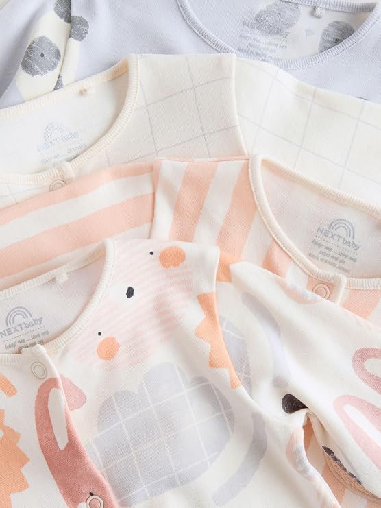 Multi Animal print sleepsuit 4 Pack