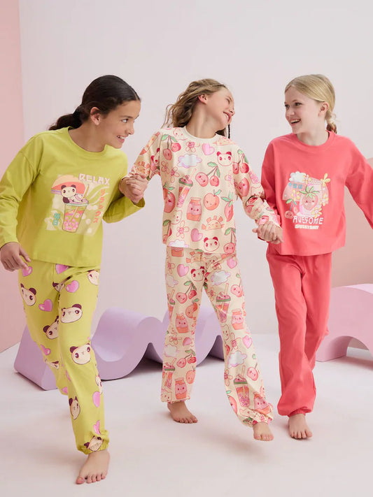 Red/Green Jogger Pyjamas 3 Pack